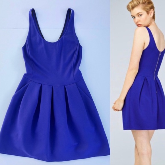 ARITZIA Wilfred Blue Pocket Pompe Pleated Dress 2 - Picture 1 of 9